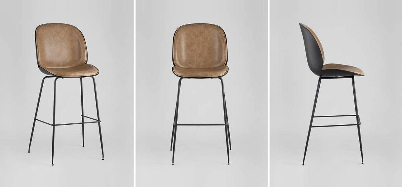 Стул Барный Винтажная Коричневыя Экокожа Vendramin Bar Chair Стул Барный Винтажная Коричневыя Экокожа Vendramin Bar Chair - Loft-Concept в Челябинске