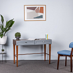 Стол письменный из массива бука с 2-мя ящиками серый Wenge Light варинант исполнения - 5 | Loft Concept в Челябинске