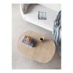 Столик кофейный кремового цвета с овальной столешницей и круглым основанием Cream Dalmen Table варинант исполнения - 5 | Loft Concept в Челябинске