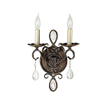 Бра с 2-мя лампами в виде свеч с подвесками и состаренным эффектом Feiss варинант исполнения - 1 | Loft Concept в Челябинске