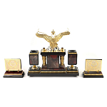 Настольный письменный набор из яшмы и долерита с декором Двуглавый орел Manager Organizer варинант исполнения - 3 | Loft Concept в Челябинске