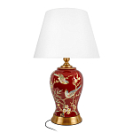 Настольная лампа бордовая с изображением птиц Slip Away варинант исполнения - 1 | Loft Concept в Челябинске