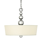 Люстра подвесная с белым тканевым цилиндрическим абажуром и декоративными шарами Hinkley варинант исполнения - 1 | Loft Concept в Челябинске