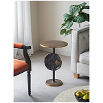 Столик приставной с абстрактным основанием и акцентом в виде золотистого диска Heavenly Space варинант исполнения - 9 | Loft Concept в Челябинске