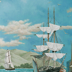 Обои ручная роспись Nantucket Crossing Brandt colourway on scenic paper варинант исполнения - 4 | Loft Concept в Челябинске