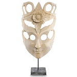 Маска ручной работы деревянная с резьбой Mask of Happiness варинант исполнения - 1 | Loft Concept в Челябинске