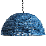Люстра с плафоном в виде купола синяя Wooden Beads Chandelier Blue варинант исполнения - 1 | Loft Concept в Челябинске