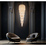 Люстра многоярусная каскадная с хрустальными подвесками Roul Crystal Light варинант исполнения - 8 | Loft Concept в Челябинске