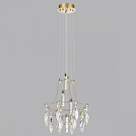Люстра подвесная из металла с хрустальными подвесками прозрачного цвета Quasar 41 варинант исполнения - 6 | Loft Concept в Челябинске