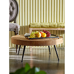 Журнальный столик с круглой фактурной столешницей из натурального дерева Vortex варинант исполнения - 4 | Loft Concept в Челябинске