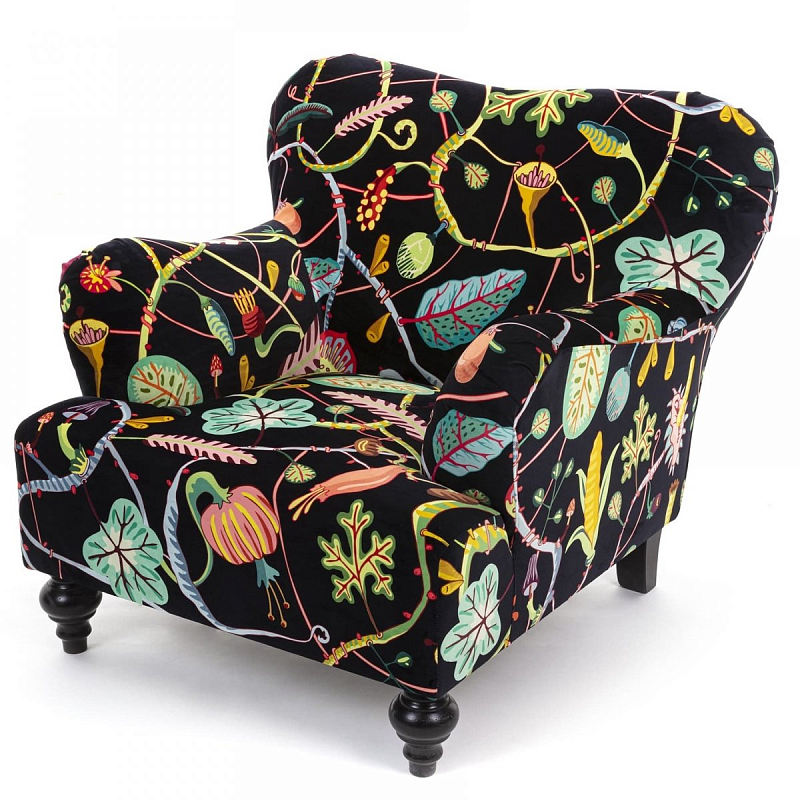 Кресло Seletti Armchair Botanical diva black Черный Мульти Кресло Seletti Armchair Botanical diva black Черный Мульти в Челябинске | Loft Concept