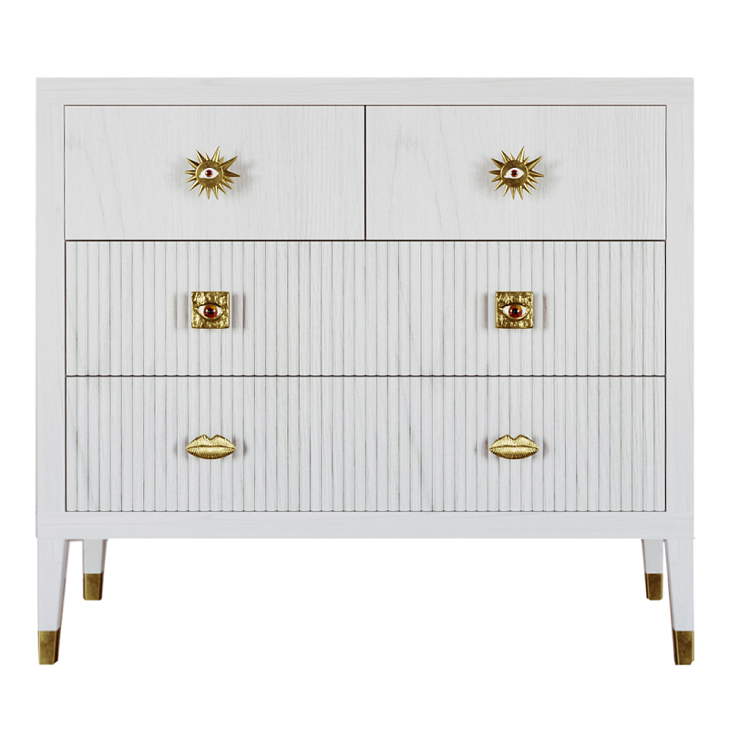 Бельевой Комод с 4 ящиками Elsa Dreams White Белый в Челябинске | Loft Concept 