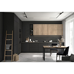 Черный матовый кухонный гарнитур с фасадом под дерево Renart Kitchen Set варинант исполнения - 3 | Loft Concept в Челябинске