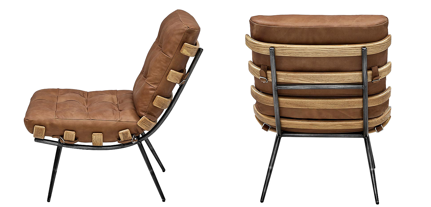 Кресло Philbert Chair brown leather Кресло Philbert Chair brown leather - Loft-Concept в Челябинске