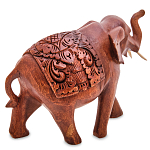 Статуэтка из дерева суар в виде слона в традиционном облачении Elephant in blanket варинант исполнения - 2 | Loft Concept в Челябинске