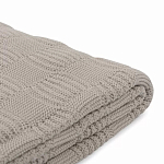 Плед из хлопка рельефной вязки бежево-серого цвета Waffle Comfort варинант исполнения - 2 | Loft Concept в Челябинске