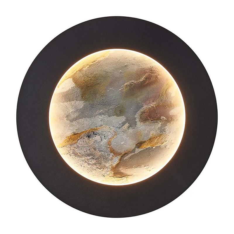 Бра в форме диска черного цвета Borders of Black Черный в Челябинске | Loft Concept 