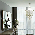 Зеркало в ассиметричной раме золотистого цвета Chaotic варинант исполнения - 4 | Loft Concept в Челябинске