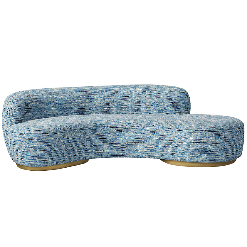 Диван Gold River Голубой Белый Латунь в Челябинске | Loft Concept 
