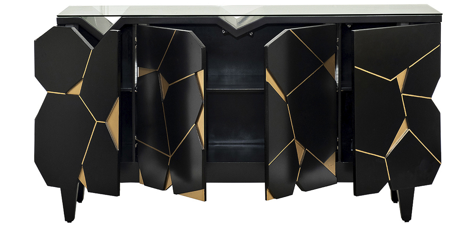 Комод геометрический декор Mosaik Chest of drawers Черный Комод геометрический декор Mosaik Chest of drawers Черный - Loft-Concept в Челябинске