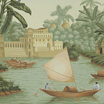 Обои ручная роспись River Scenes of Bengal Verdoyant варинант исполнения - 3 | Loft Concept в Челябинске