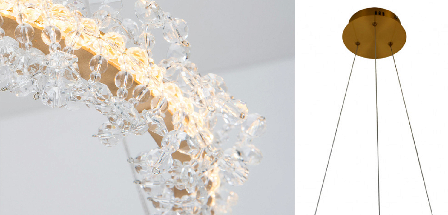 Crystal round chandelier Светильник Кольцо из Хрусталя Crystal round chandelier Светильник Кольцо из Хрусталя - Loft-Concept в Челябинске