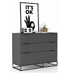 Комод цвета графит с 3-мя ящиками Strict Lines  варинант исполнения - 2 | Loft Concept в Челябинске