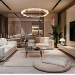 Люстра в форме кольца с золотым декором Warm Heavenly Light варинант исполнения - 7 | Loft Concept в Челябинске