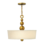 Люстра подвесная с белым тканевым цилиндрическим абажуром и декоративными шарами Hinkley варинант исполнения - 8 | Loft Concept в Челябинске