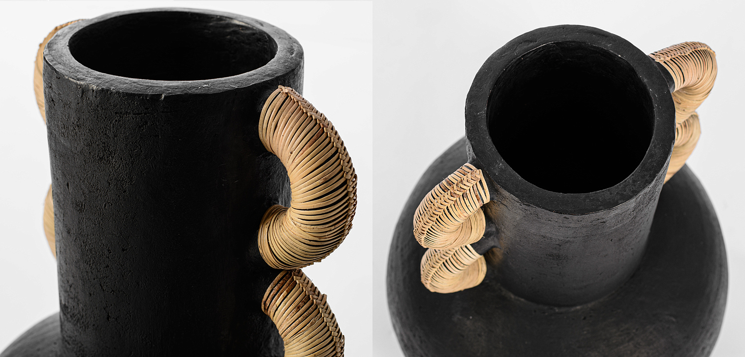 Ваза Round Vase Ceramic & Rattan Ваза Round Vase Ceramic & Rattan - Loft-Concept в Челябинске