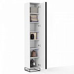 Шкаф-пенал белый с зеркальной дверцей Strict Lines варинант исполнения - 3 | Loft Concept в Челябинске