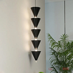 Подвесной светильник светодиодный в виде ряда черных металлических конусов  Herringbone варинант исполнения - 3 | Loft Concept в Челябинске