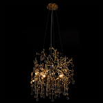 Подвесная люстра в виде ветвей деревьев золотого цвета с прозрачными подвесками-каплями 8 и 14 ламп Droplet Chandelier варинант исполнения - 5 | Loft Concept в Челябинске