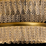 Люстра двухъярусная с золотого цвета и прозрачными подвесками Pettico варинант исполнения - 7 | Loft Concept в Челябинске