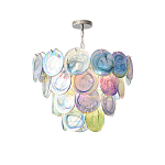 Люстра с каскадом из круглых разноцветных стеклянных дисков Mother of Pearl Iridescence варинант исполнения - 4 | Loft Concept в Челябинске