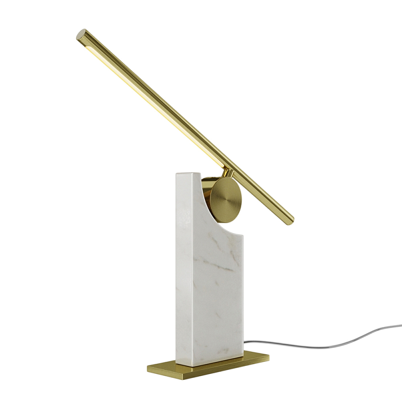 Настольный светильник Monumento 3000К 9Вт Черный Белый Латунь в Челябинске | Loft Concept 