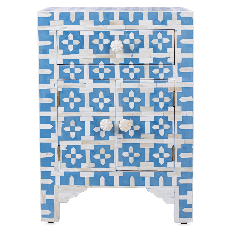 Тумбочка Embry Accent Chest Голубой Белый Тумбочка Embry Accent Chest Голубой Белый в Челябинске | Loft Concept