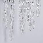 Бра цвета хром с ветвями и прозрачными стеклянными подвесками в виде вытянутых спиральных капель Droplet Chandelier варинант исполнения - 5 | Loft Concept в Челябинске