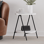 Стол приставной с 2-мя круглыми белыми столешницами ESSEL SIDE TABLE WHITE варинант исполнения - 6 | Loft Concept в Челябинске