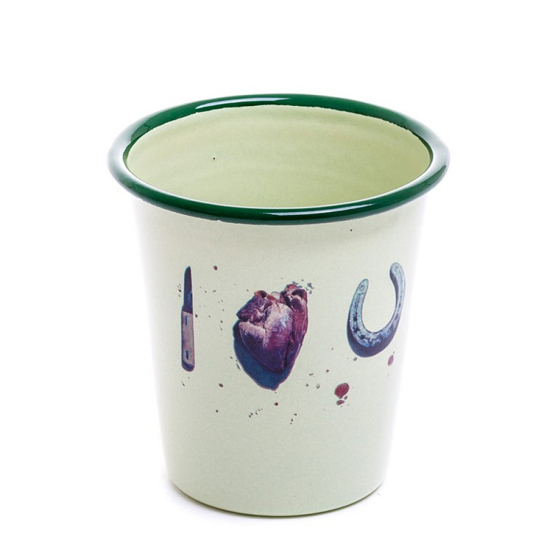 Стакан Seletti Enamel I love U Зеленый Мульти Стакан Seletti Enamel I love U Зеленый Мульти в Челябинске | Loft Concept