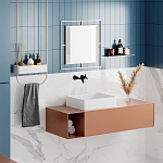 Настенное зеркало квадратной формы в металлической раме золотого цвета CORNER MIRROR GOLD варинант исполнения - 3 | Loft Concept в Челябинске