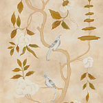 Обои ручная роспись Gustavian Tree of Life Special Colourway on Edo custom white painted silk варинант исполнения - 2 | Loft Concept в Челябинске