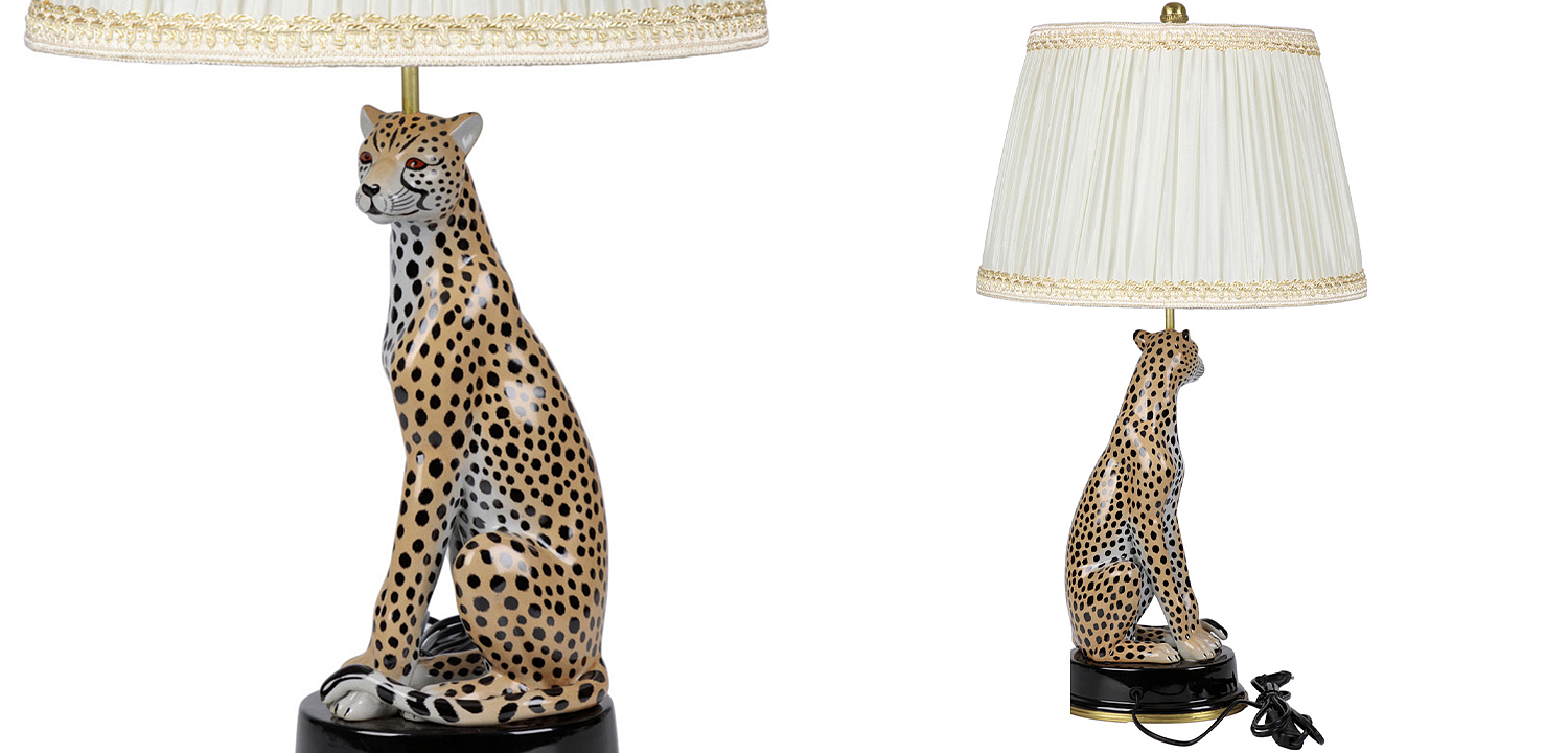 Настольная лампа с абажуром Leopard Table Lamp Настольная лампа с абажуром Leopard Table Lamp - Loft-Concept в Челябинске