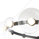 Люстра подвесная круглая с 12-ю прозрачными куполообразными плафонами и черным металлическим основанием Flos Wireline Lighting варинант исполнения - 4 | Loft Concept в Челябинске