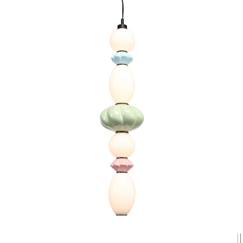 Подвесной светильник фигурный с керамическими элементами 32W LED Fragrant Light Зеленый Голубой Розовый в Челябинске | Loft Concept 