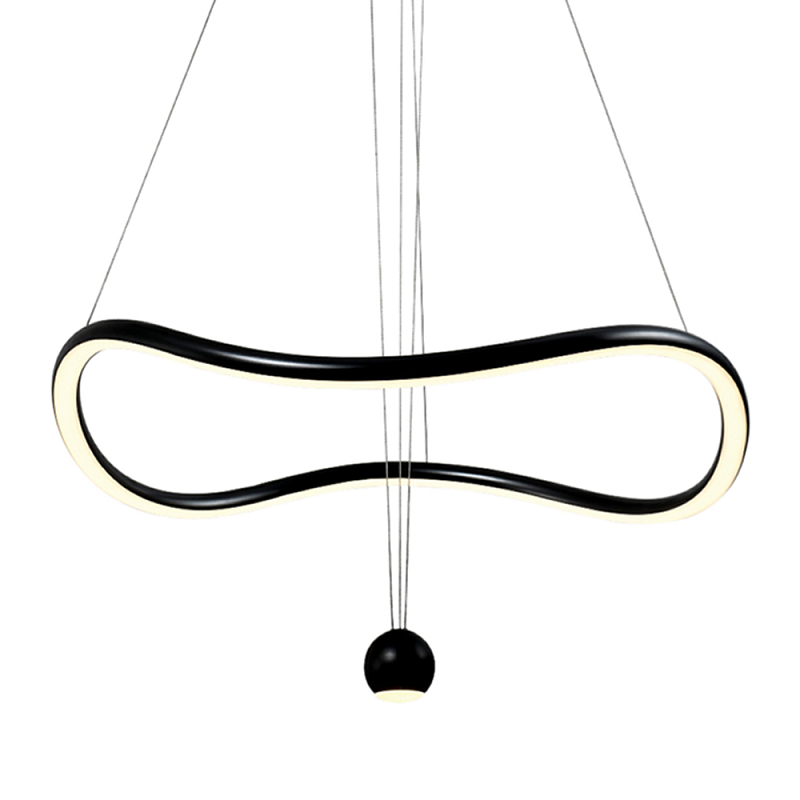 Подвесной светильник волнообразной формы LED 35W 3000K Infinity Черный Белый в Челябинске | Loft Concept 