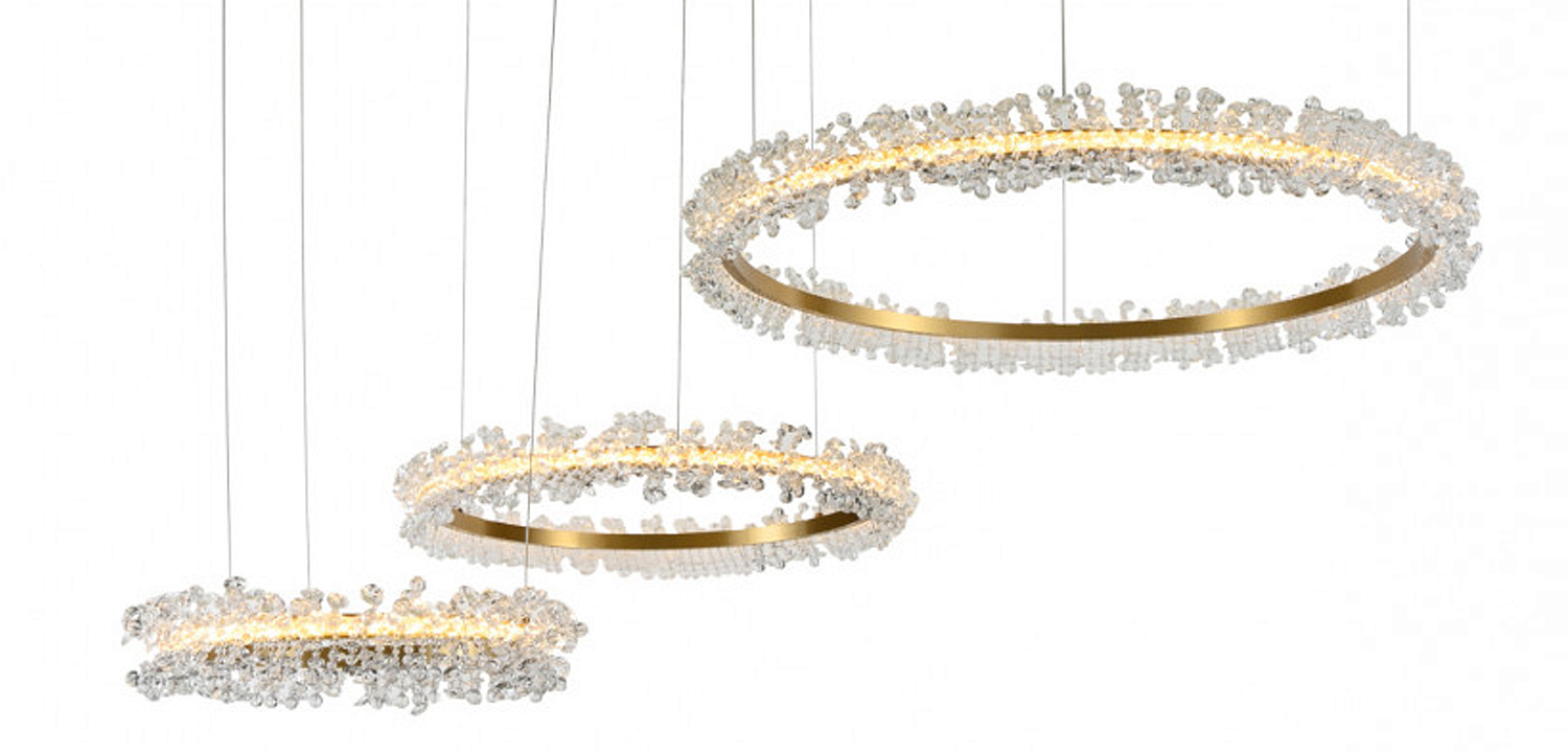 Люстра Crystal round chandelier 3 кольца Латунь Люстра Crystal round chandelier 3 кольца Латунь - Loft-Concept в Челябинске