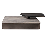 Столик журнальный квадратный  с полкой Sculptural Marble Accent с мрамором  варинант исполнения - 3 | Loft Concept в Челябинске