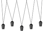 Подвесной светильник черными плафонами на длинных пересекающихся тросах Construction варинант исполнения - 1 | Loft Concept в Челябинске