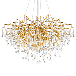 Люстра подвесная с прозрачными стеклянными подвесками в форме капель Диаметр 100 см Droplet Chandelier варинант исполнения - 7 | Loft Concept в Челябинске